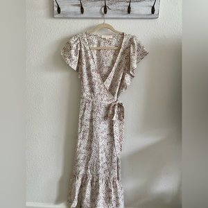 Love Stitch Floral Wrap Dress